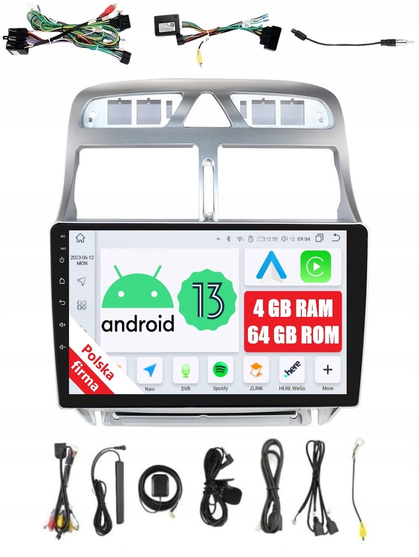 Rádio 2DIN Navigácia Android Peugeot 307 4/64 Gb Dsp Carplay Lte