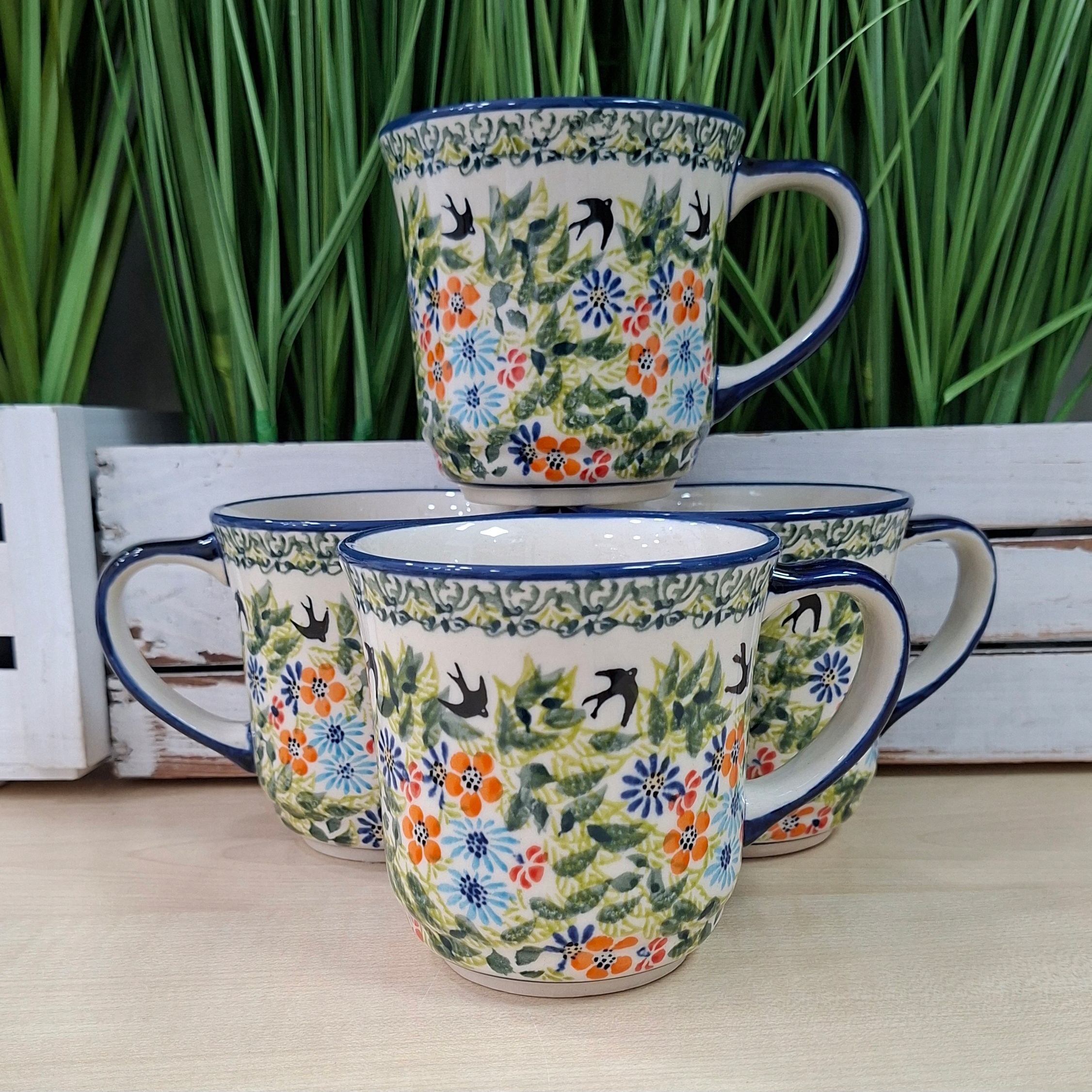 Bolesławiec Zestaw 4 Kubków Krokus 380 ML Dek 182