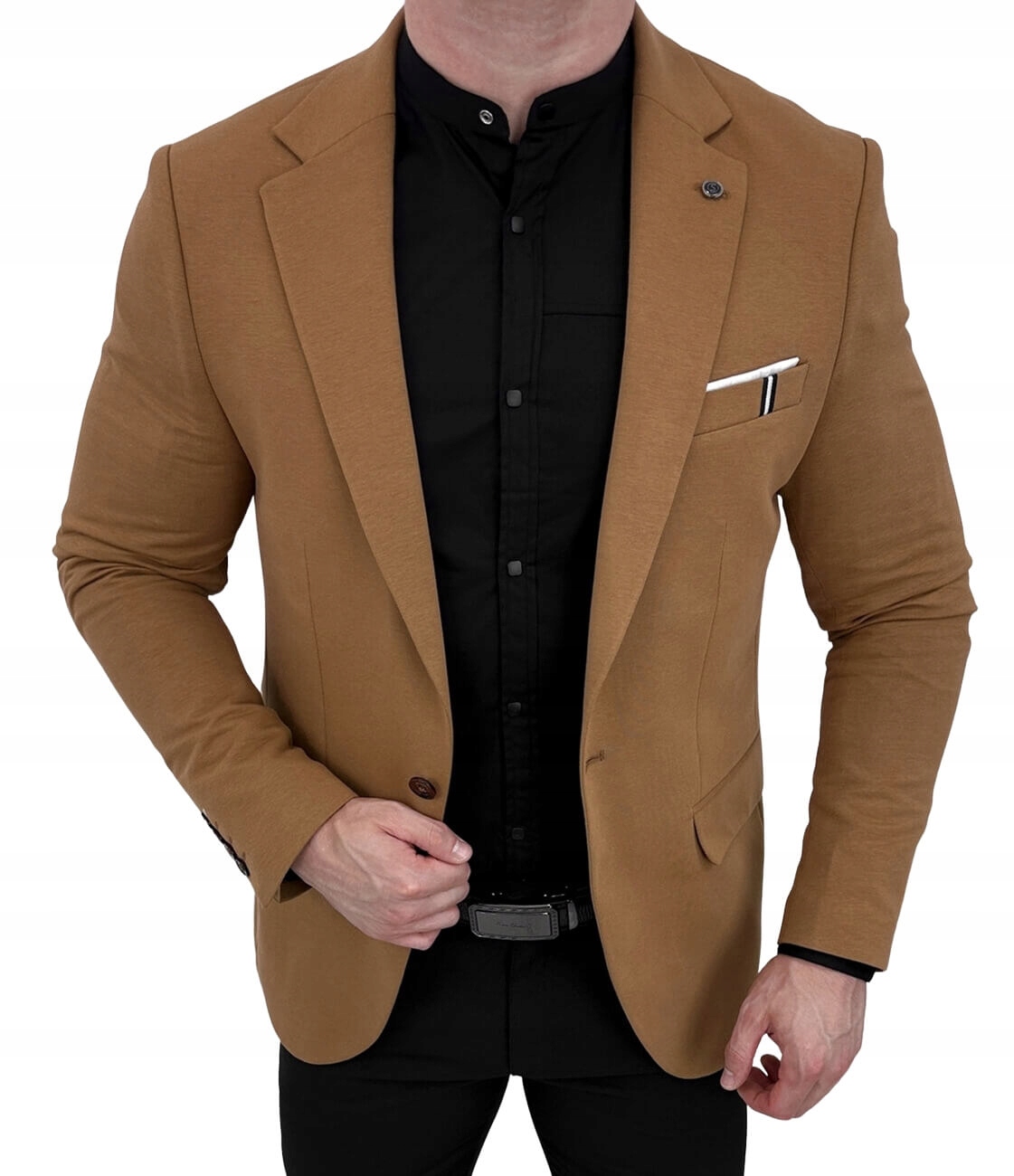 Marynarka meska karmelowa casual slim fit 1307 56