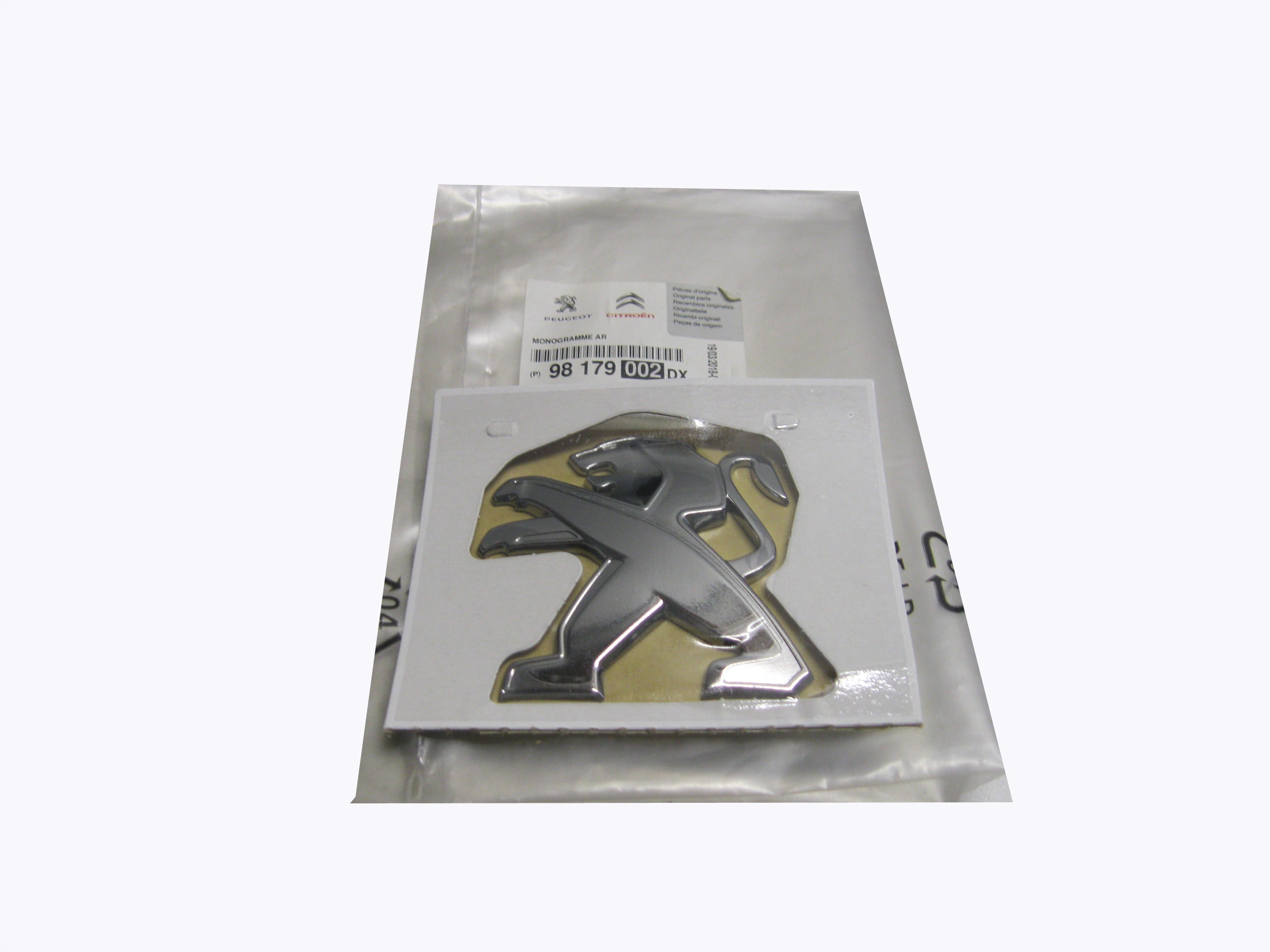 98179002DX - ЭМБЛЕМА ЗНАЧОК БАГАЖНИКА PEUGEOT 3008 II 16-19 ASO