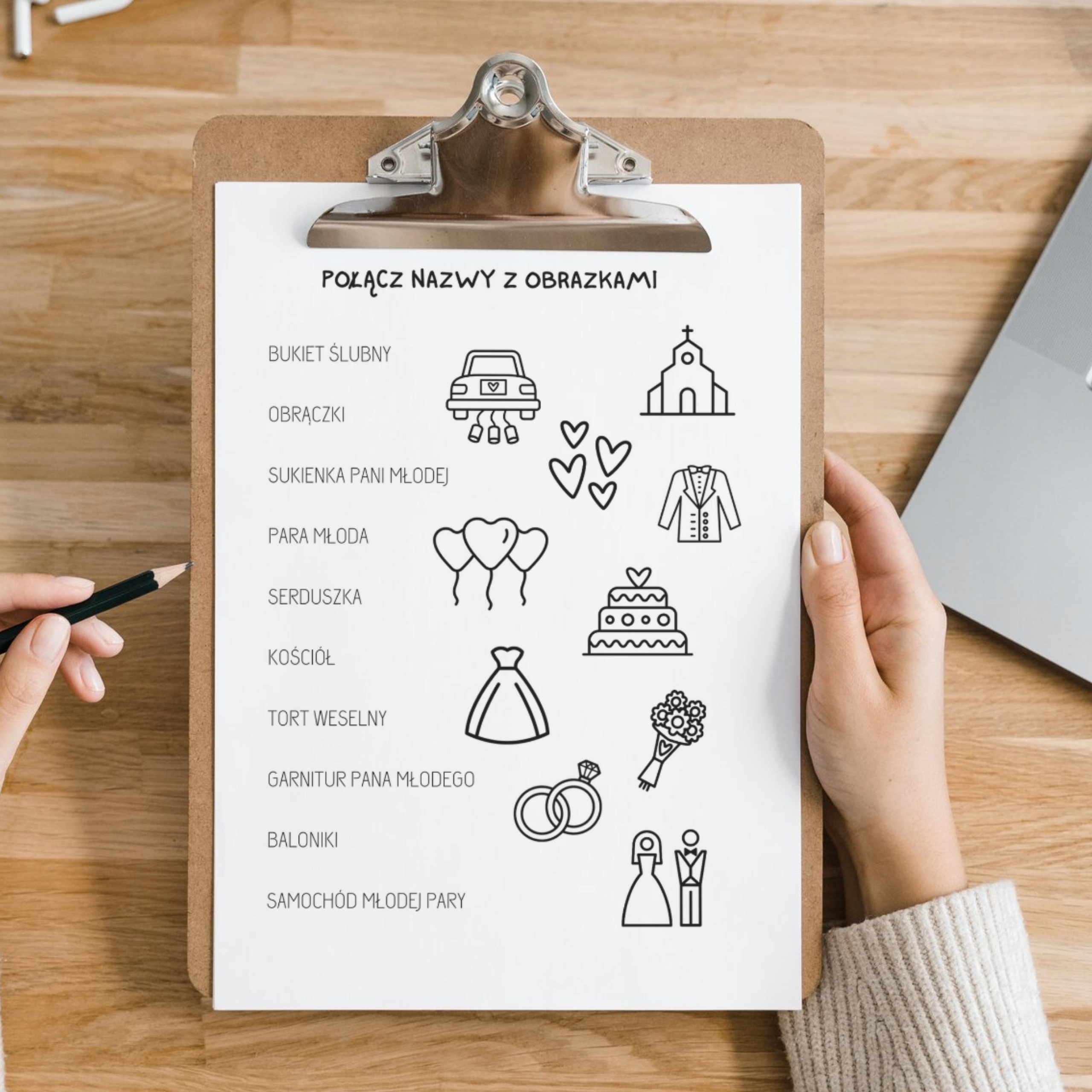 Kolorowanki weselne DO DRUKU - spersonalizowane kolorowanka ślubna - PDF Marka inny