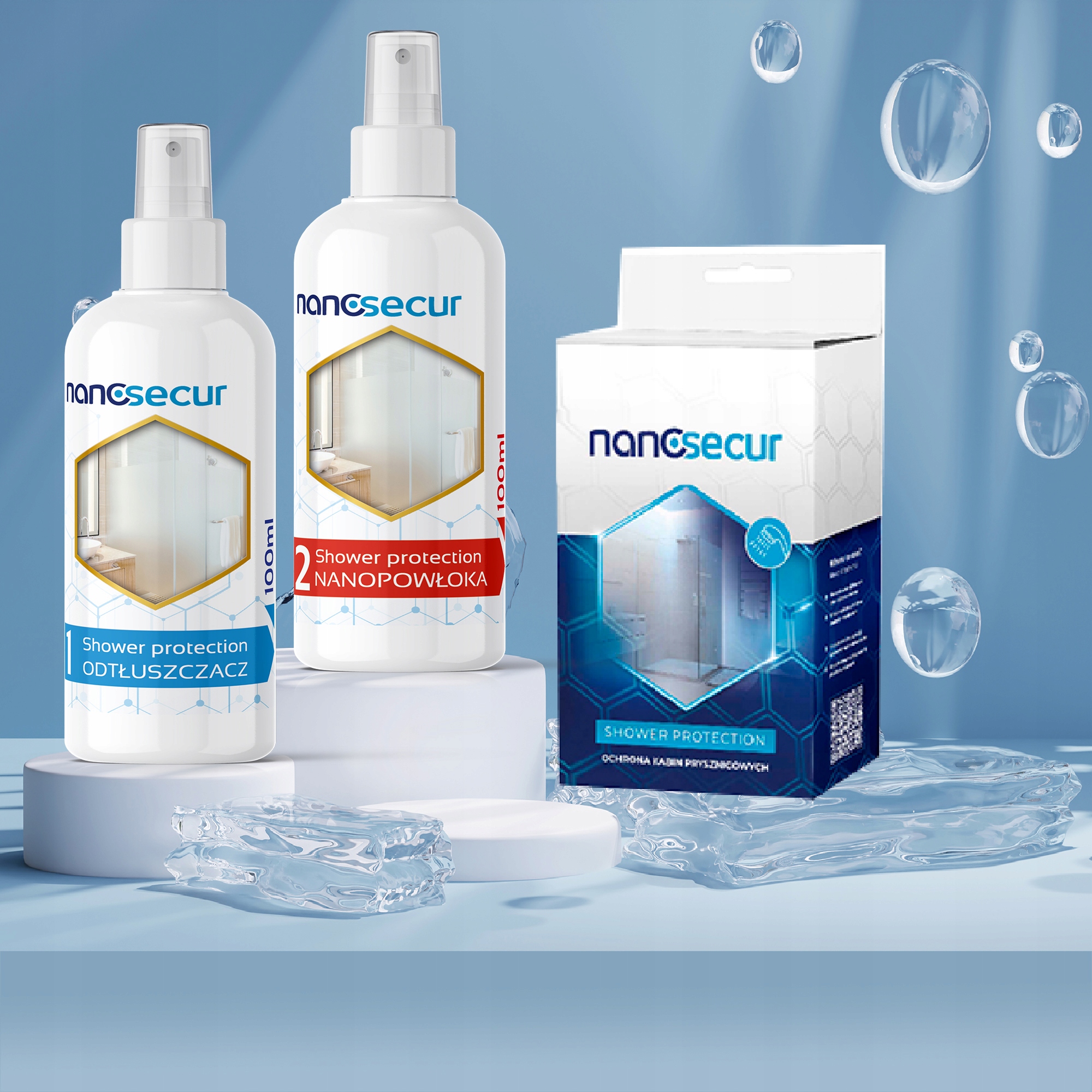 Levně Nanosecur Shower Protect Impregnační sada na kabiny 100 ml/100 ml