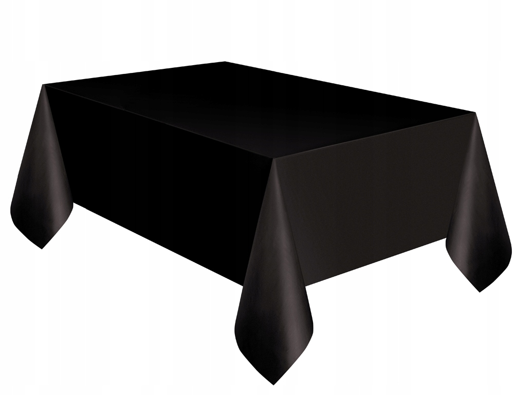 Obrus foliowy CZARNY jednorazowy KLASYCZNY na stół urodziny party DUŻY