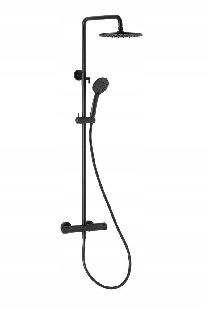 Deszczownia z Baterią Termostatyczną Luna New Black Kfa Armatura