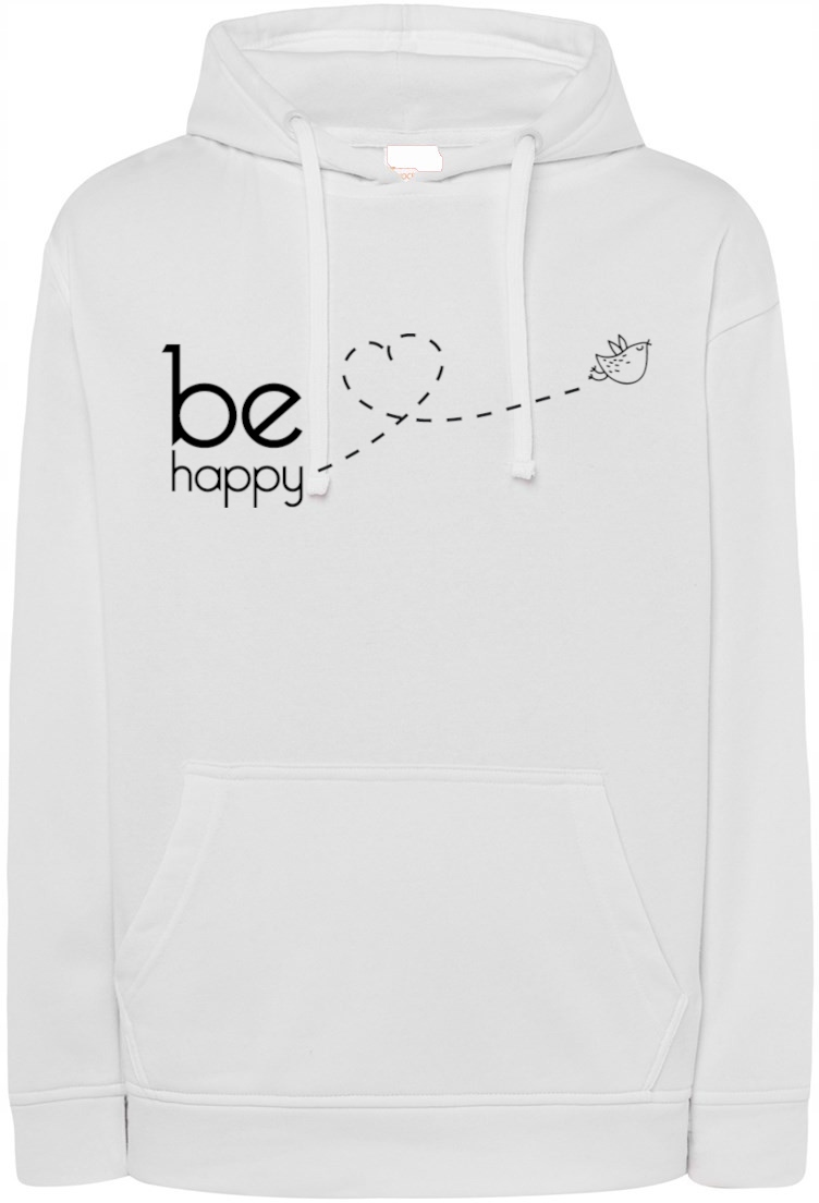 Mikina s pěkným potiskem Be Happy r.XL