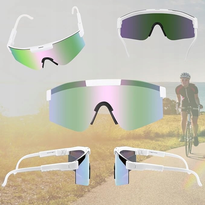 OKULARY SPORTOWE PRZECIWSŁONECZNE ELASTYCZNE FILTR UV400 WHITE + ETUI Kod producenta 5906358126773