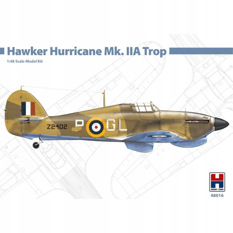 Hobby 2000 48016 Hawker Hurricane Mk.IIA Trop Letadlo Měřítko 1/48 Stavebnice Novinka