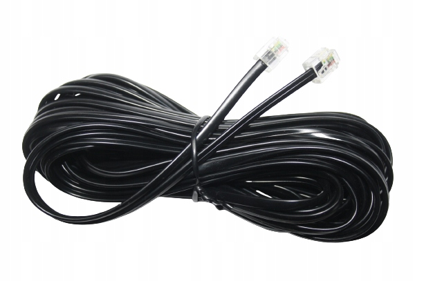 

Kabel Telefoniczny 10M Czarny 6P4C Wtyki RJ11