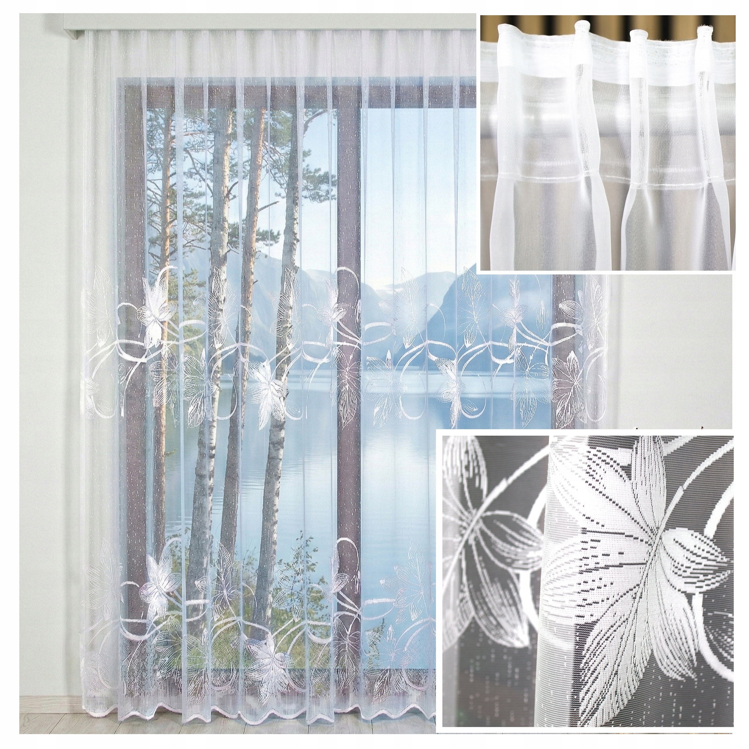 Hotová Záclona Skandinávský Žakár Frida Bez Žehlení 250x225 Tunel Pokoj