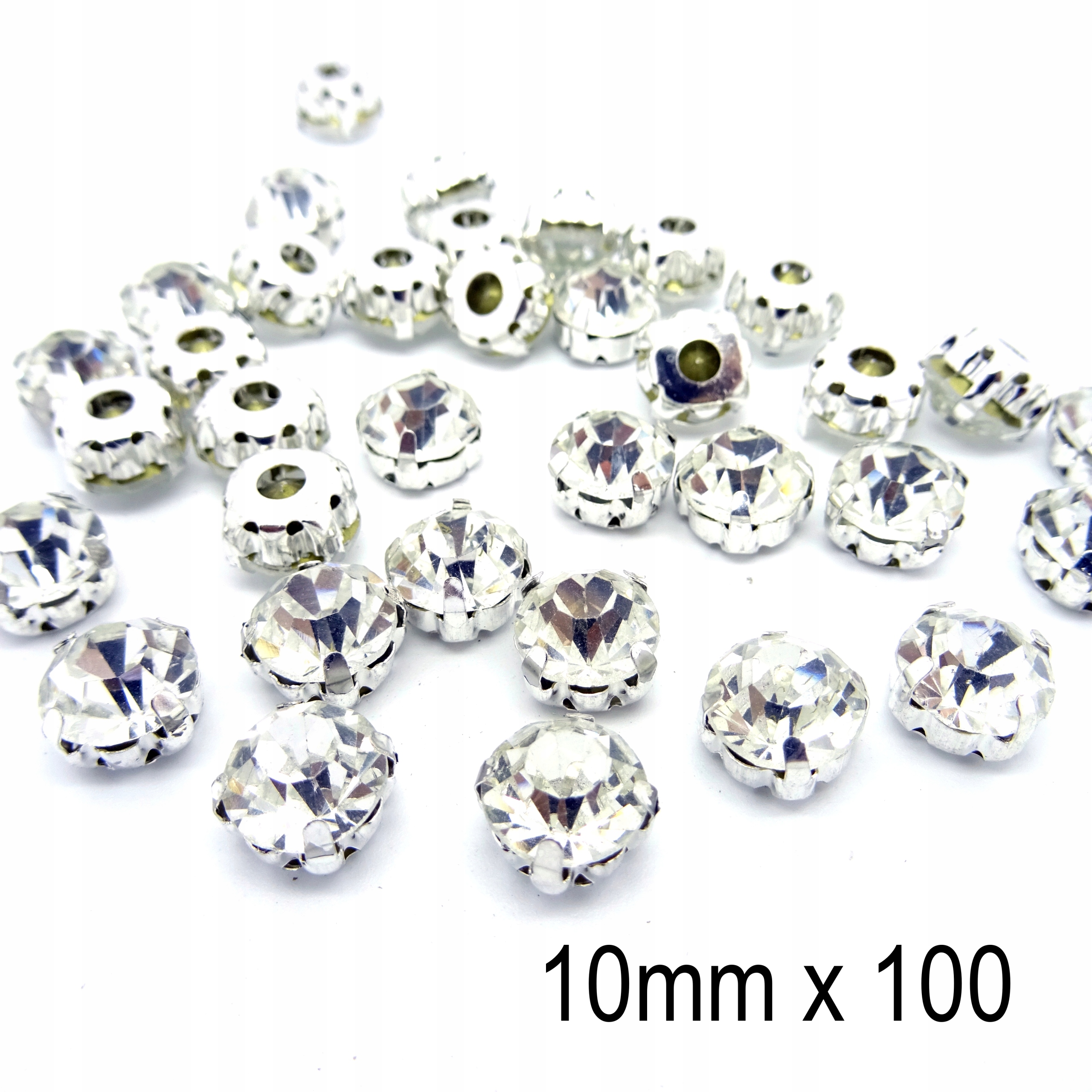 Cyrkonie Dżety do przyszycia Bezbarwny 10mm x 100