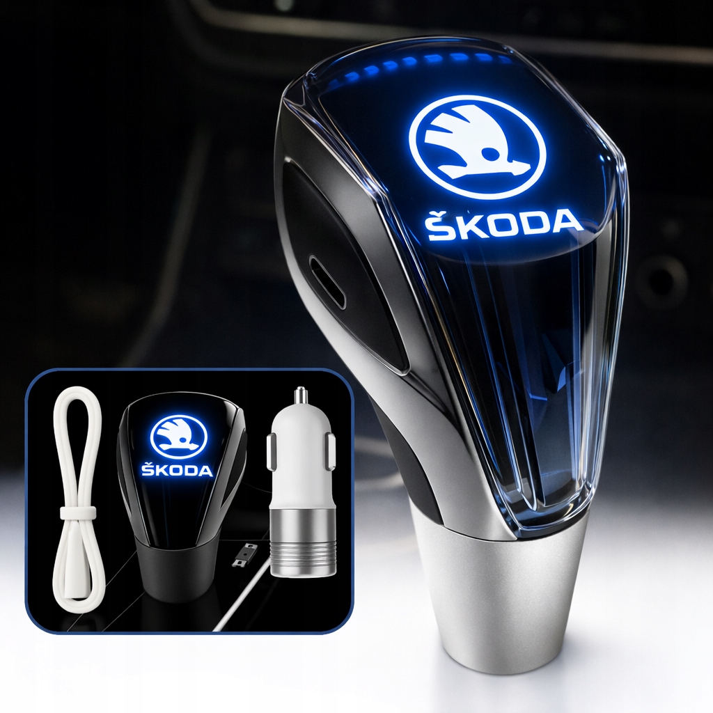 SKODA SAMOCHODOWA GAŁKA ZMIANY BIEGÓW PRZEKŁADNIA GŁOWICA DO AUTA PREMIUM