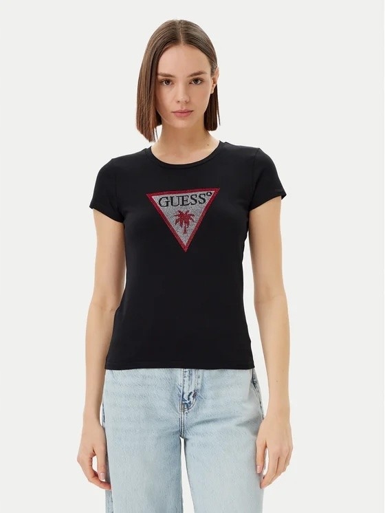 Dámské triko Guess Triangle Rhinestones Ss Tee
