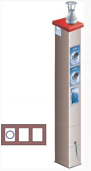 Systémový komín Brata Ferro Turbo T W3 fi 80 4 m 52 x 24 cm plynový olej