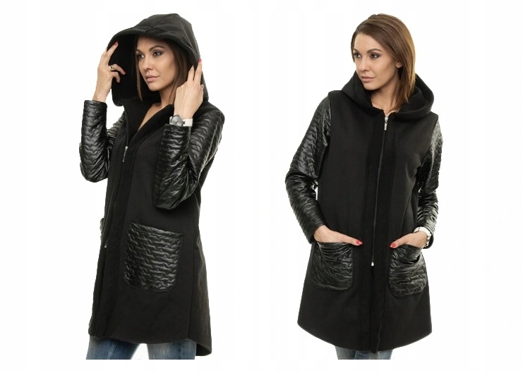 

Modna Dresowa Kurtka Bluza Skóra Kaptur Roz.46