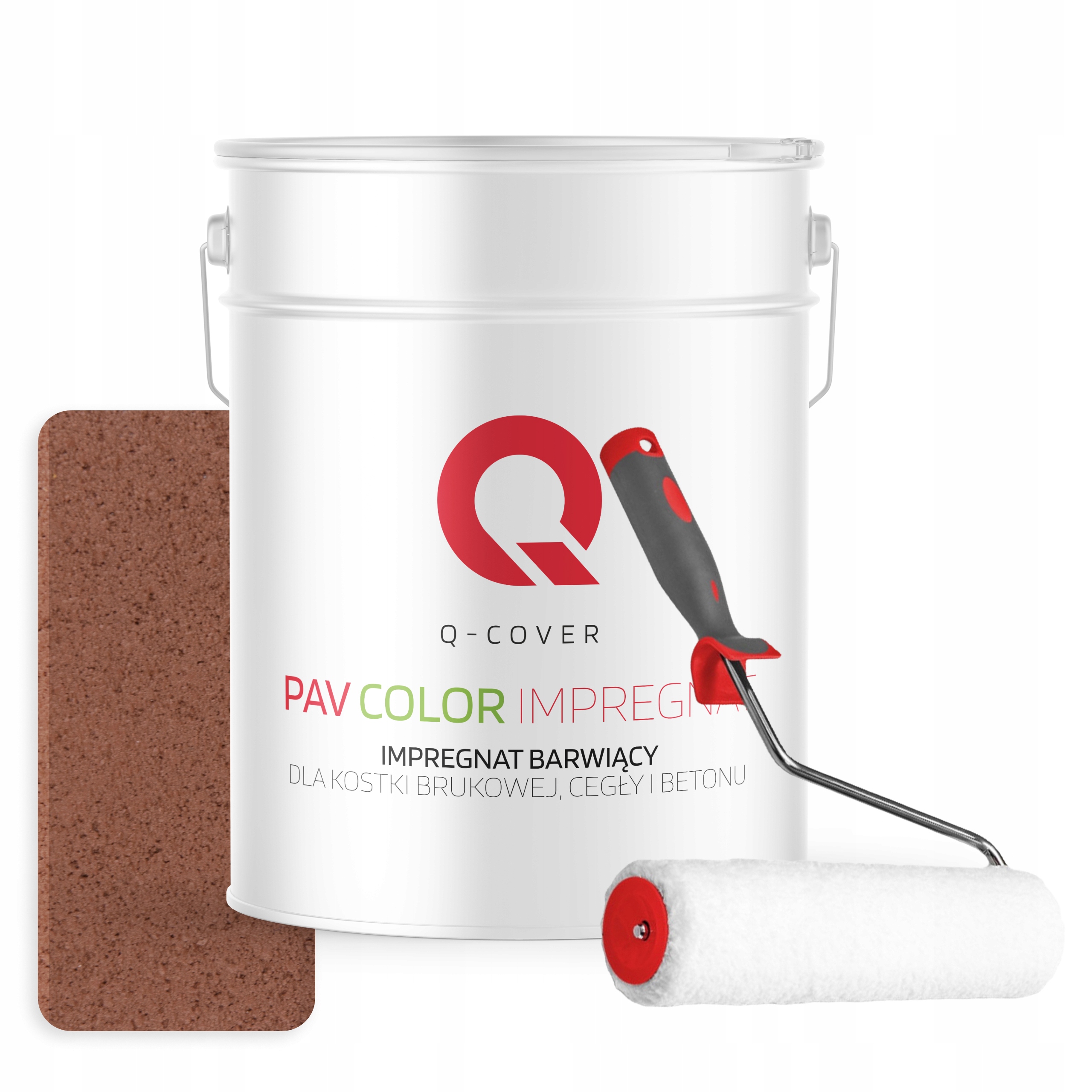 Barvící impregnát na betonu betonové kostky 10 l Cihlový Uv váleček