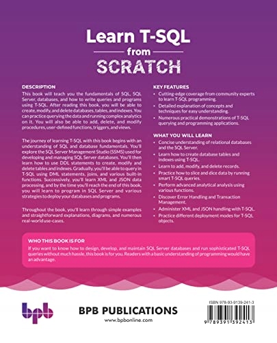 Shukla, Brahmanand Learn T-SQL From Scratch: An Easy-to-Follow Guide for De Język publikacji angielski