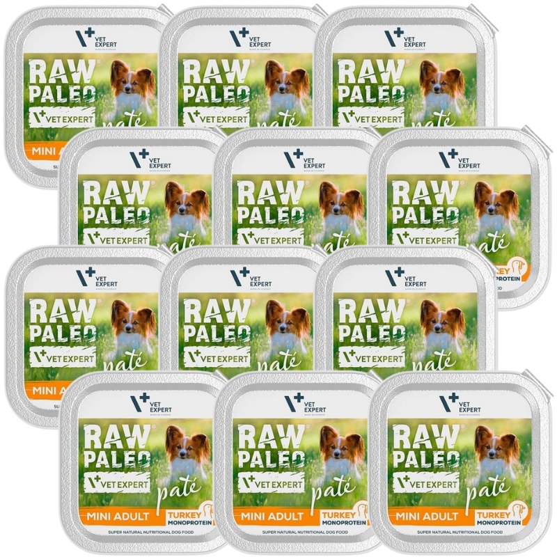 Vetexpert Raw Paleo Pate Mini Adult Turkey 12x150g krůta miska
