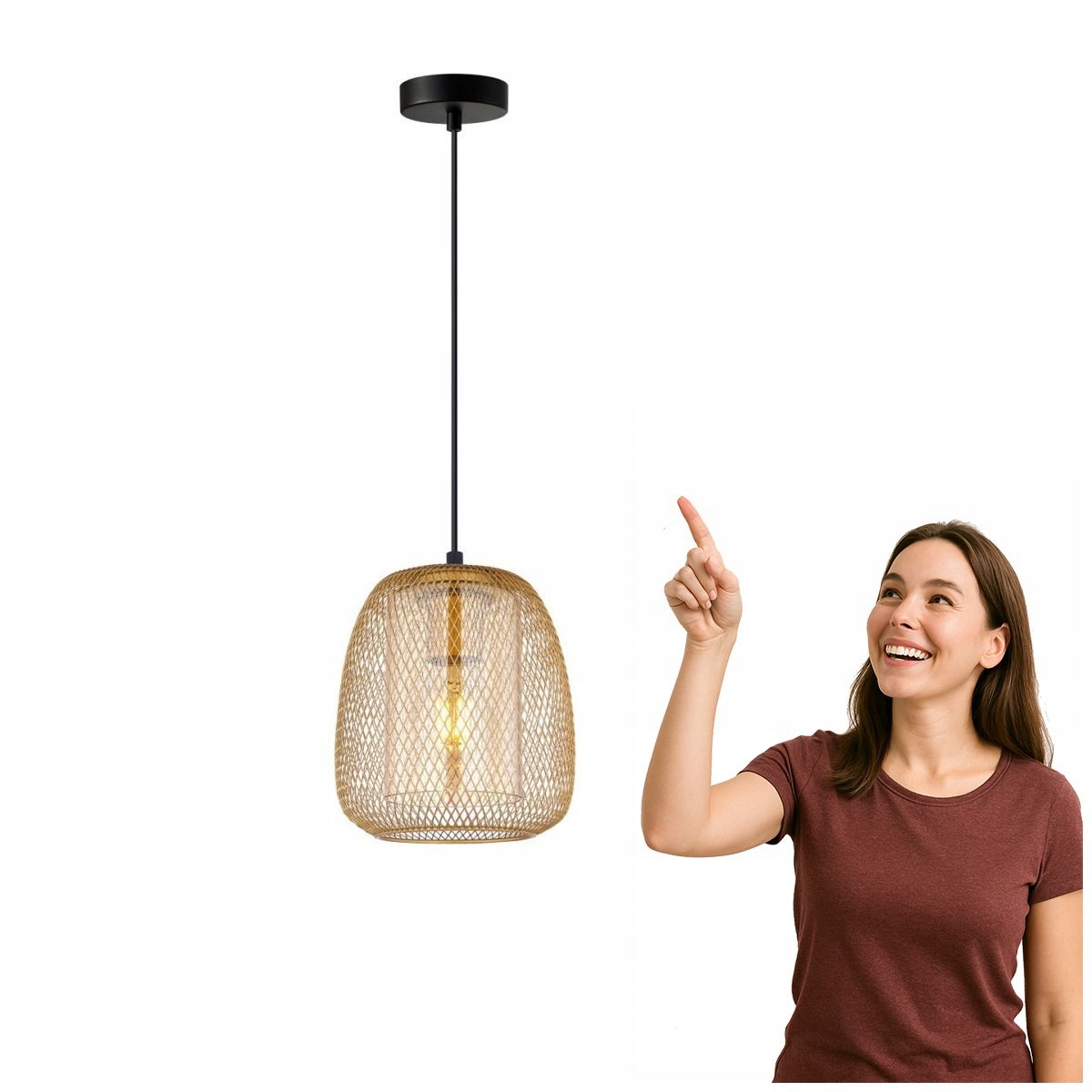 Závěsná lampa Amiria PND-28612-GD-AMB Italux