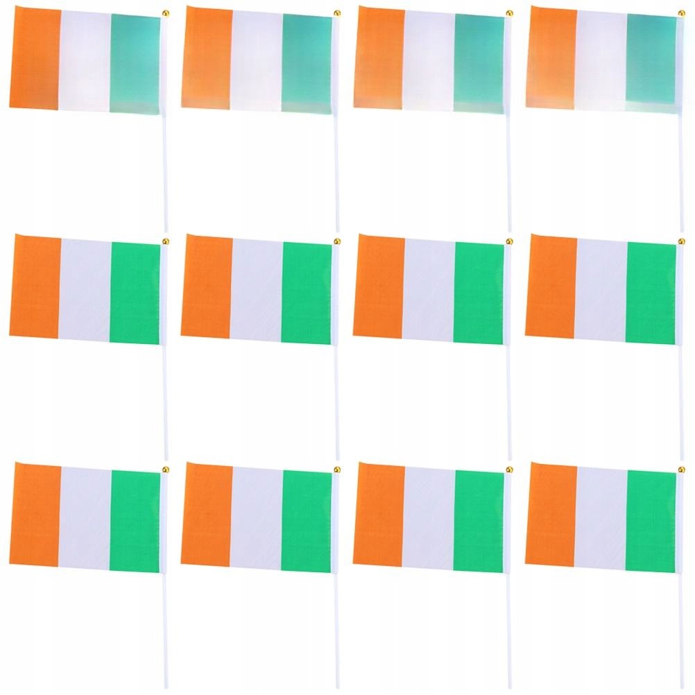 20SZT Irlandzkie Flagi Ręczne Poliester Patriotyczne Akcesoria