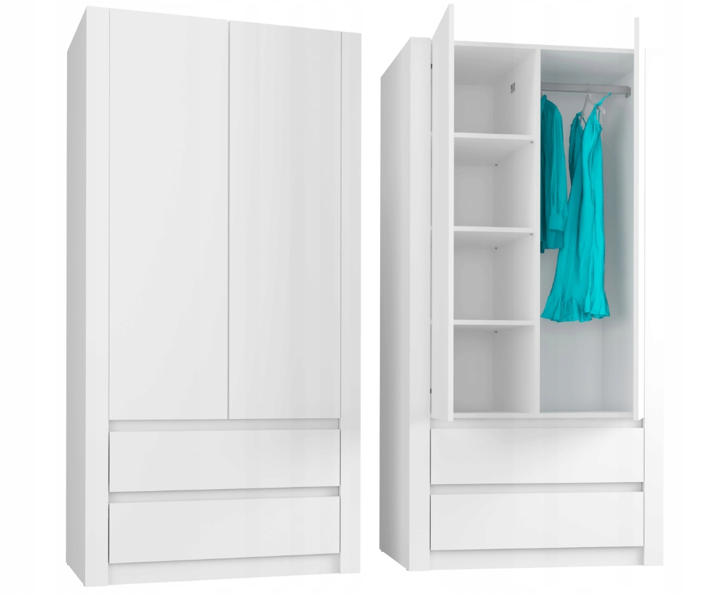 Skříň 90 cm 2d 2ks bílá B-20