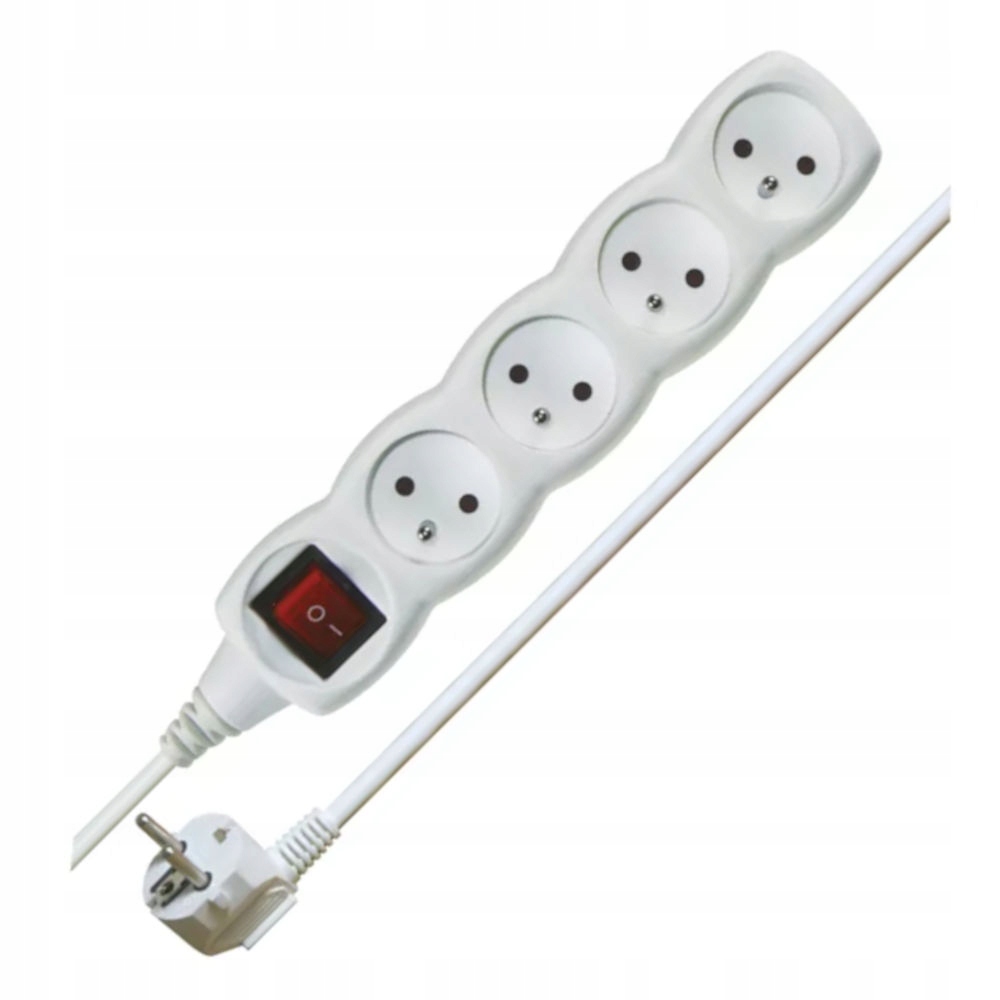

Przedłużacz 4 Gniazda Z/u Wyłącznik 10A 230V 5m