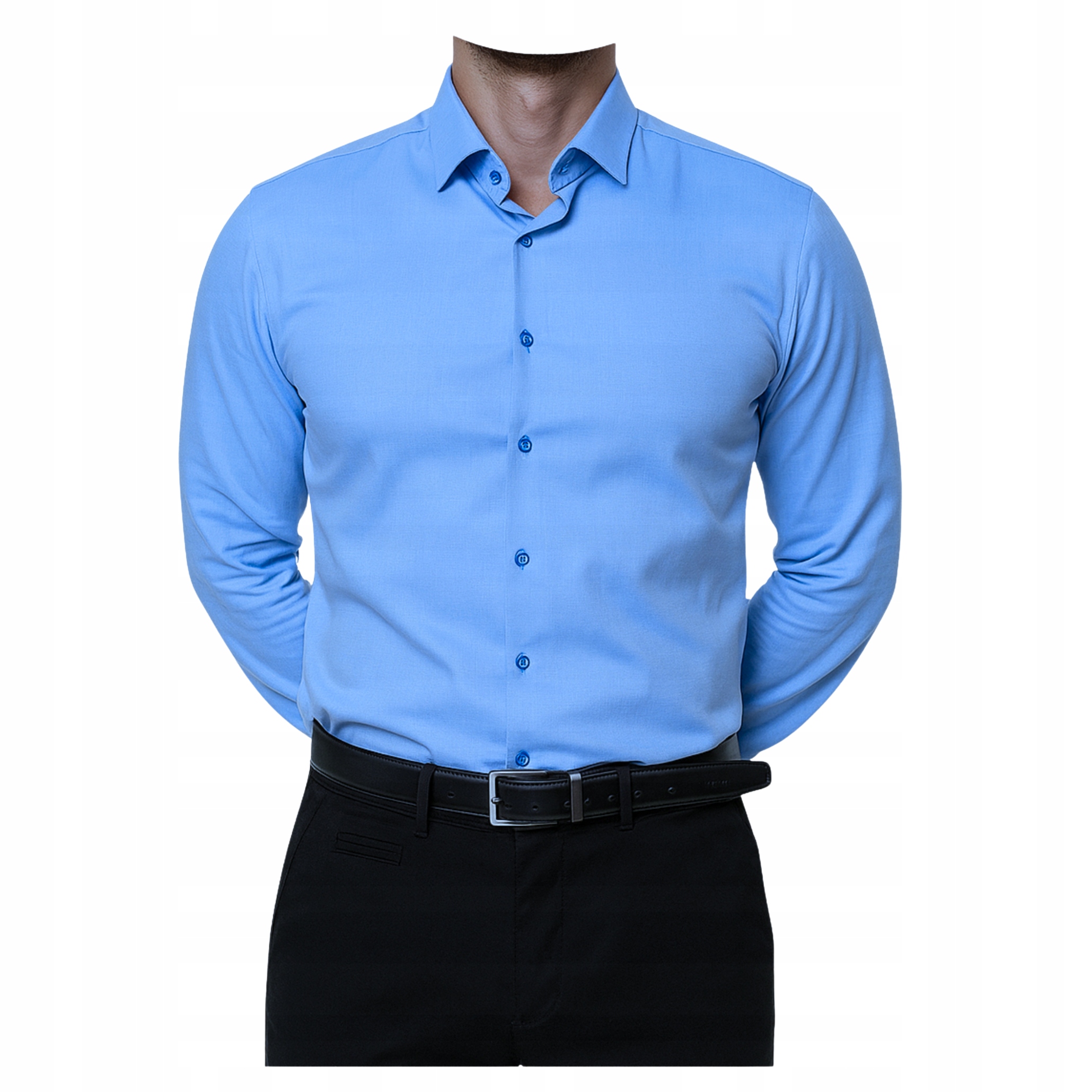 Pánská košile Indygo| Slim Fit Hladká Obchodní Espada velikost 3XL 47/48
