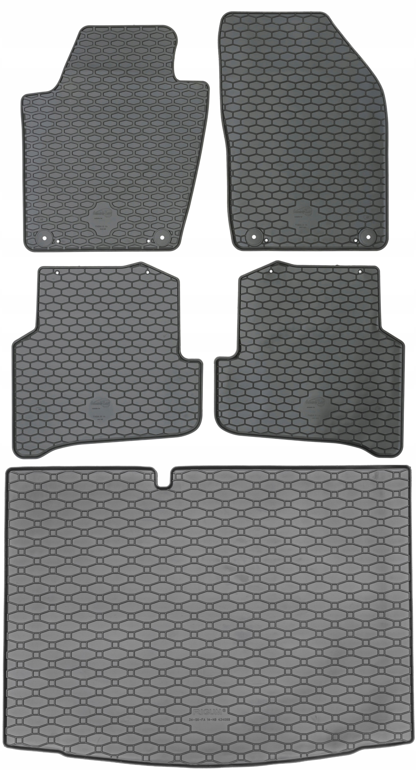 Škoda Fabia III Hatchback 2014-2021 Sada Koberce batožinový priestor