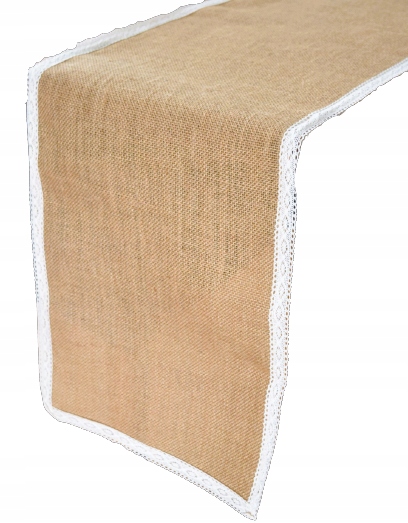 

Bieżnik Jutowy Boho Rustykalny Haft Koronka 180CM