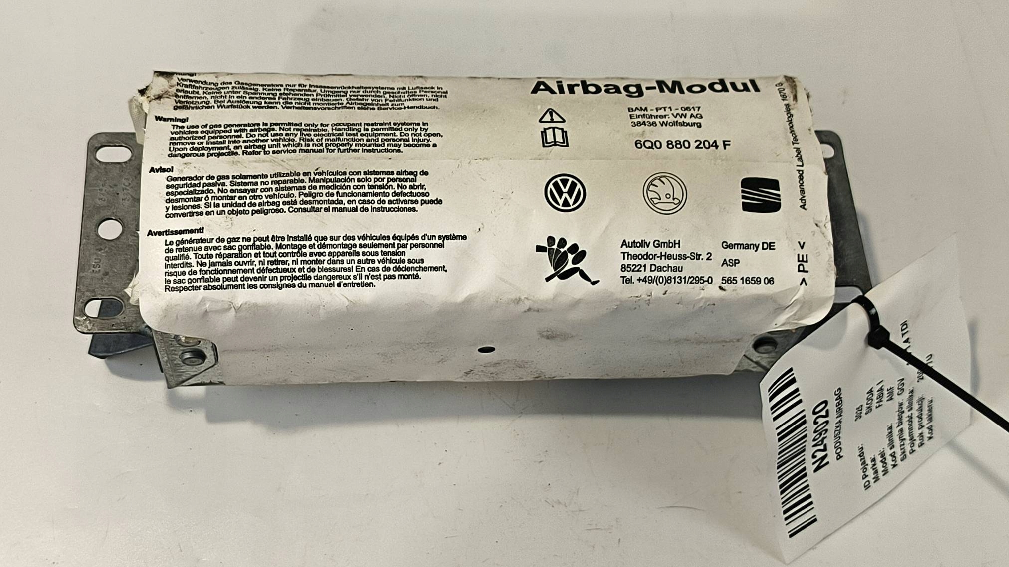 airbag airbag 6Q0880204F SKODA FABIA e