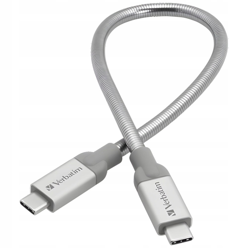 Verbatim Kabel stalowy Usb-c/usb-c 3A30cm srebrny/silver 48867