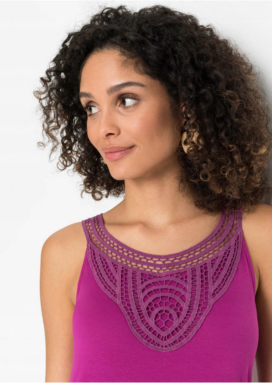 TOP Z KORONKĄ NA DEKOLCIE Bonprix WW 54