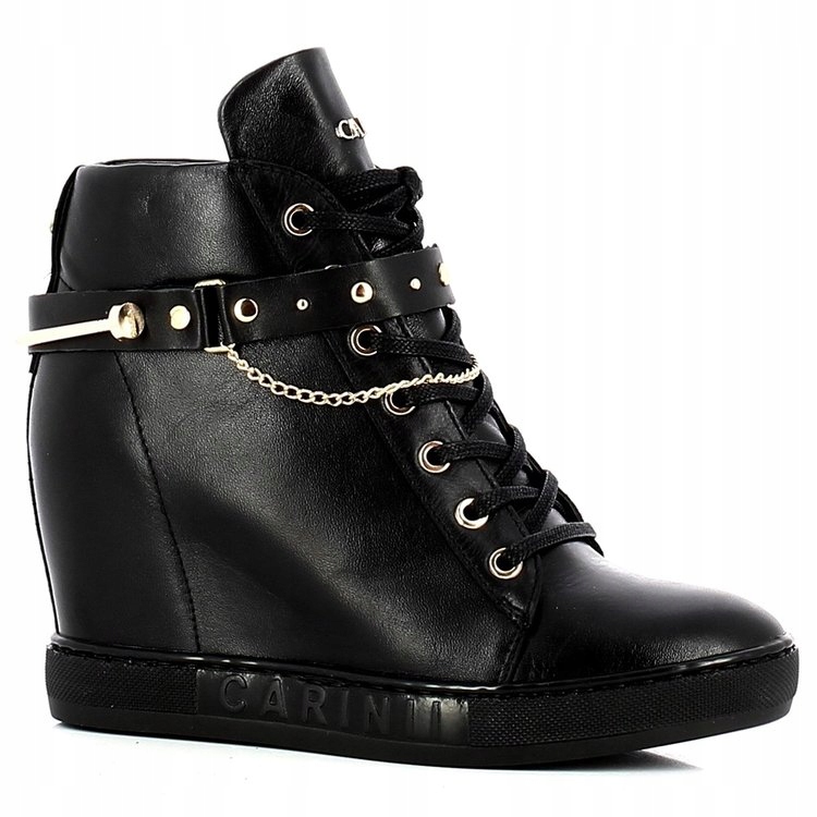 

Carinii B5277 Sneakersy Botki Skóra Lico Czarne 37