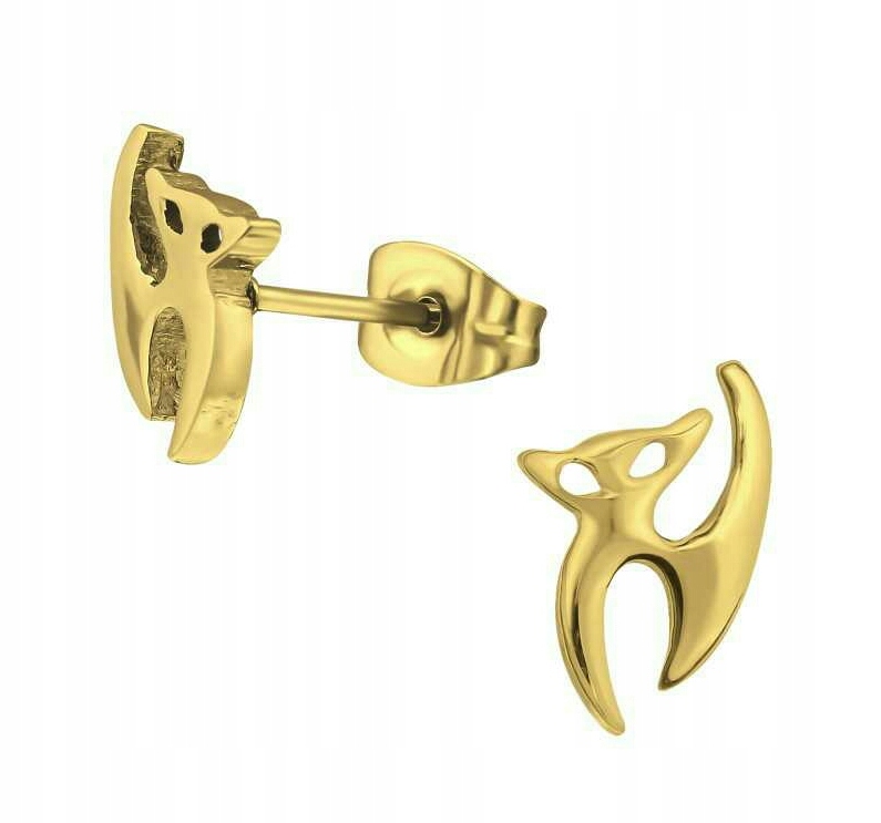 

Kolczyk stal szlachetna 316L kot złoty Sztuka