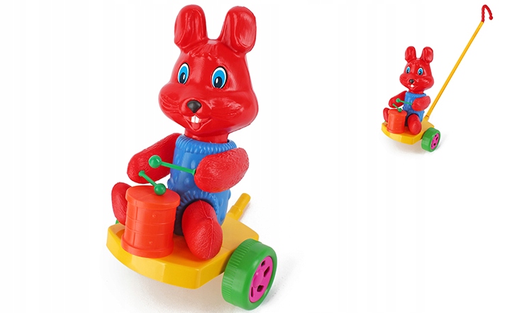 ZABAWKA KRÓLIK Z BĘBENKIEM - PCHACZ