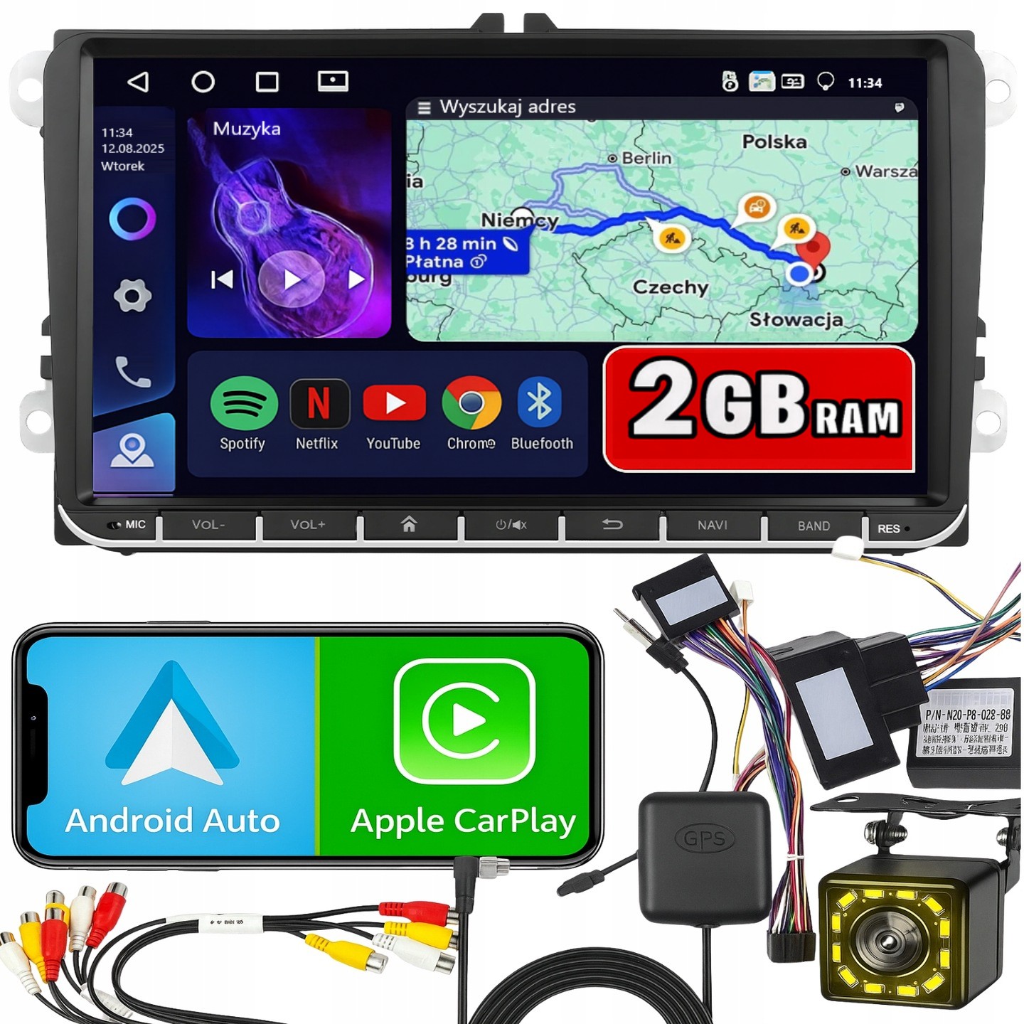 Radio pre Volkswagen Seat Skoda Vw Passat B6 B7 Golf 5 V 6 Android Wifi 9"