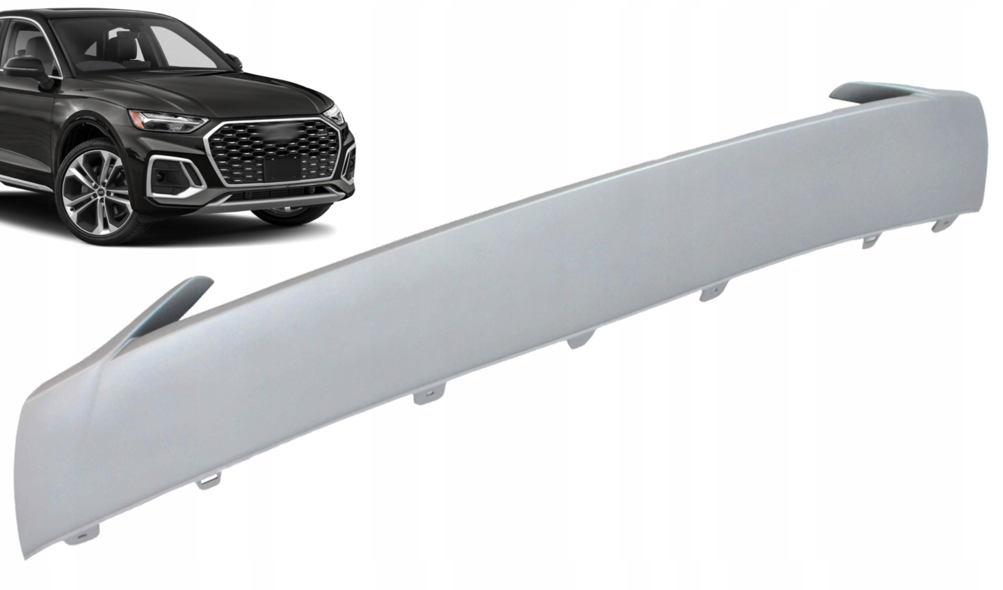 Spoiler Nárazníku Přední Strana Rtu Audi Q5 80A Lift S-line 20- Lišta Dekor Stříbro