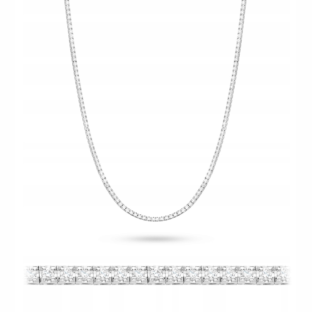 Złoty Naszyjnik 585 Łańcuszek z Brylantami 3,38ct