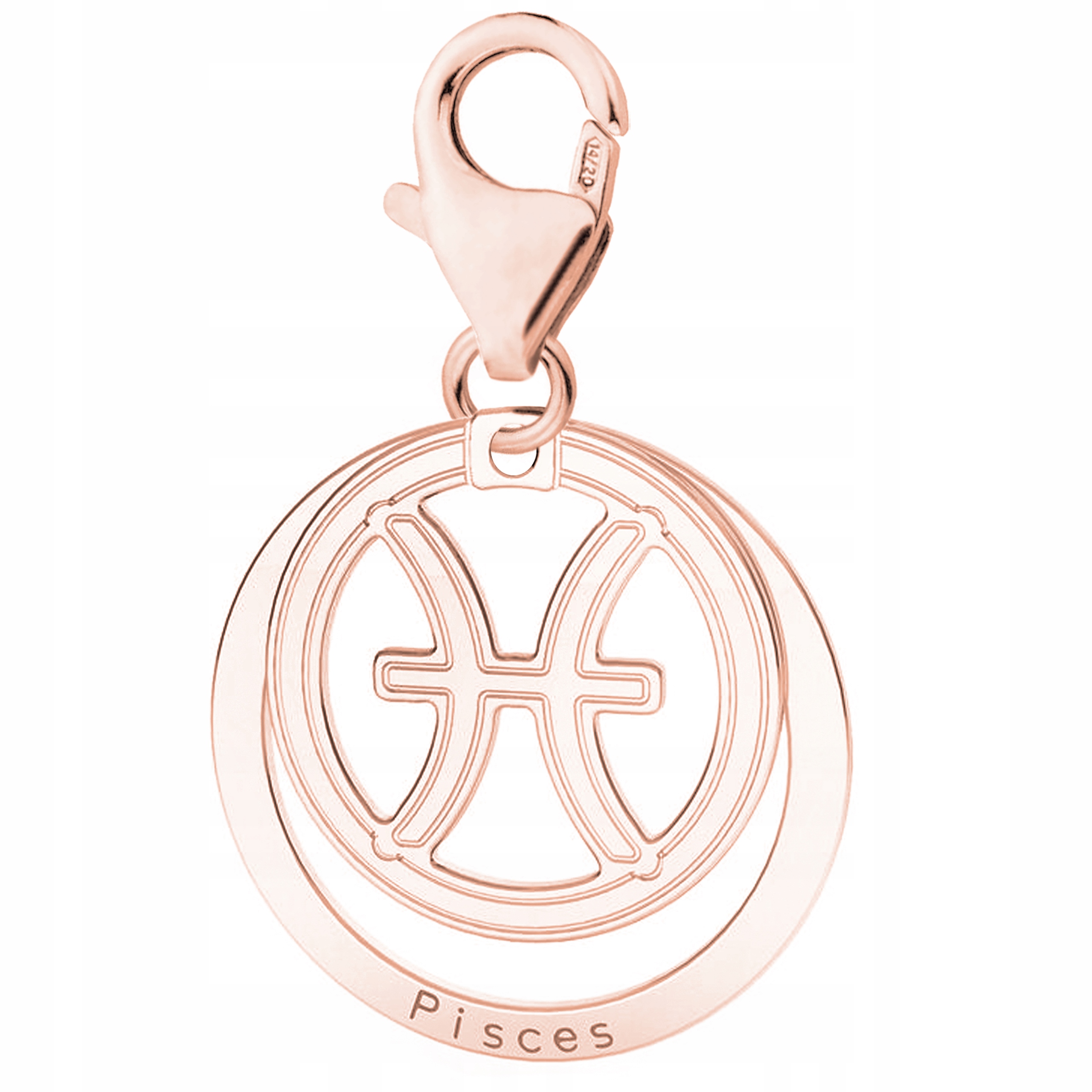 Pozlacený přívěsek se znamením zvěrokruhu Pisces Znamení zvěrokruhu Ryby Stříbro 925