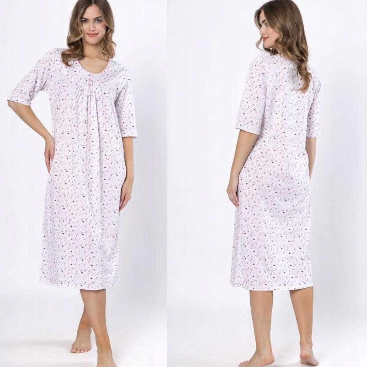 Košile noční košile z bavlny plus size Leveza Dioniza 1678 4XL