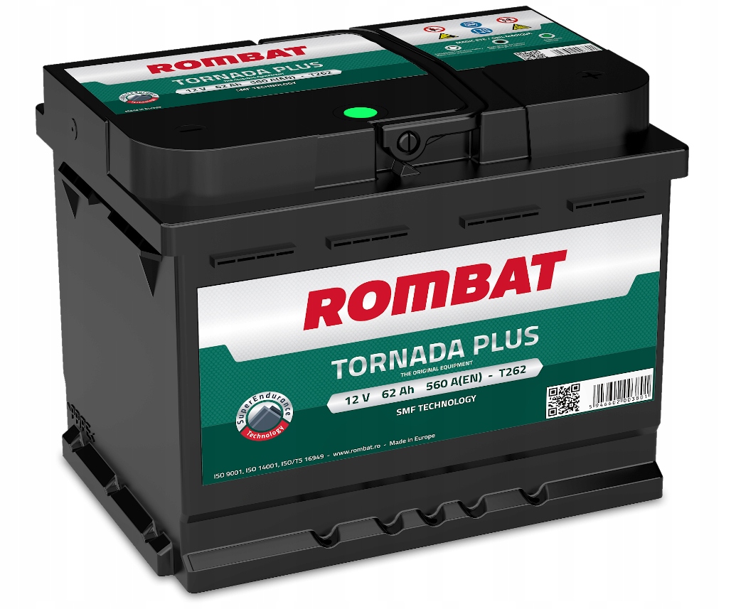T262 - Аккумулятор ROMBAT TORNADA PLUS 12V 62Ah 560a L2