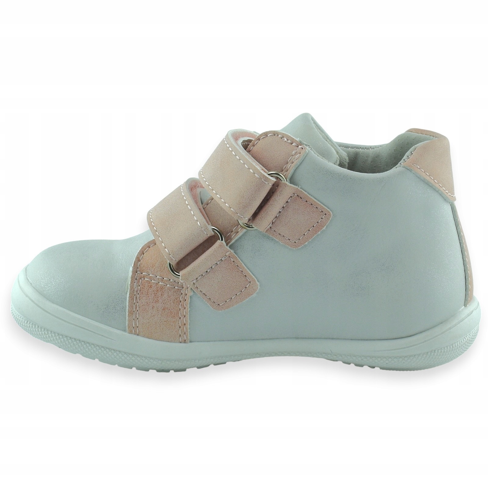 Buciki przejściowe dla dziewczynki Wojtyłko skórzana wkładka na rzepy r.28