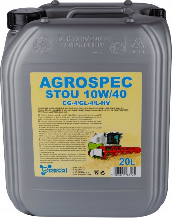 OLEJ 10W-40 AGROSPEC STOU 20L