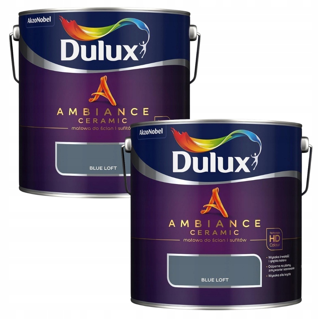 Set Dulux 2x2,5L Ambiance Ceramic Barva Keramická Na Stěny Blue Loft 5L