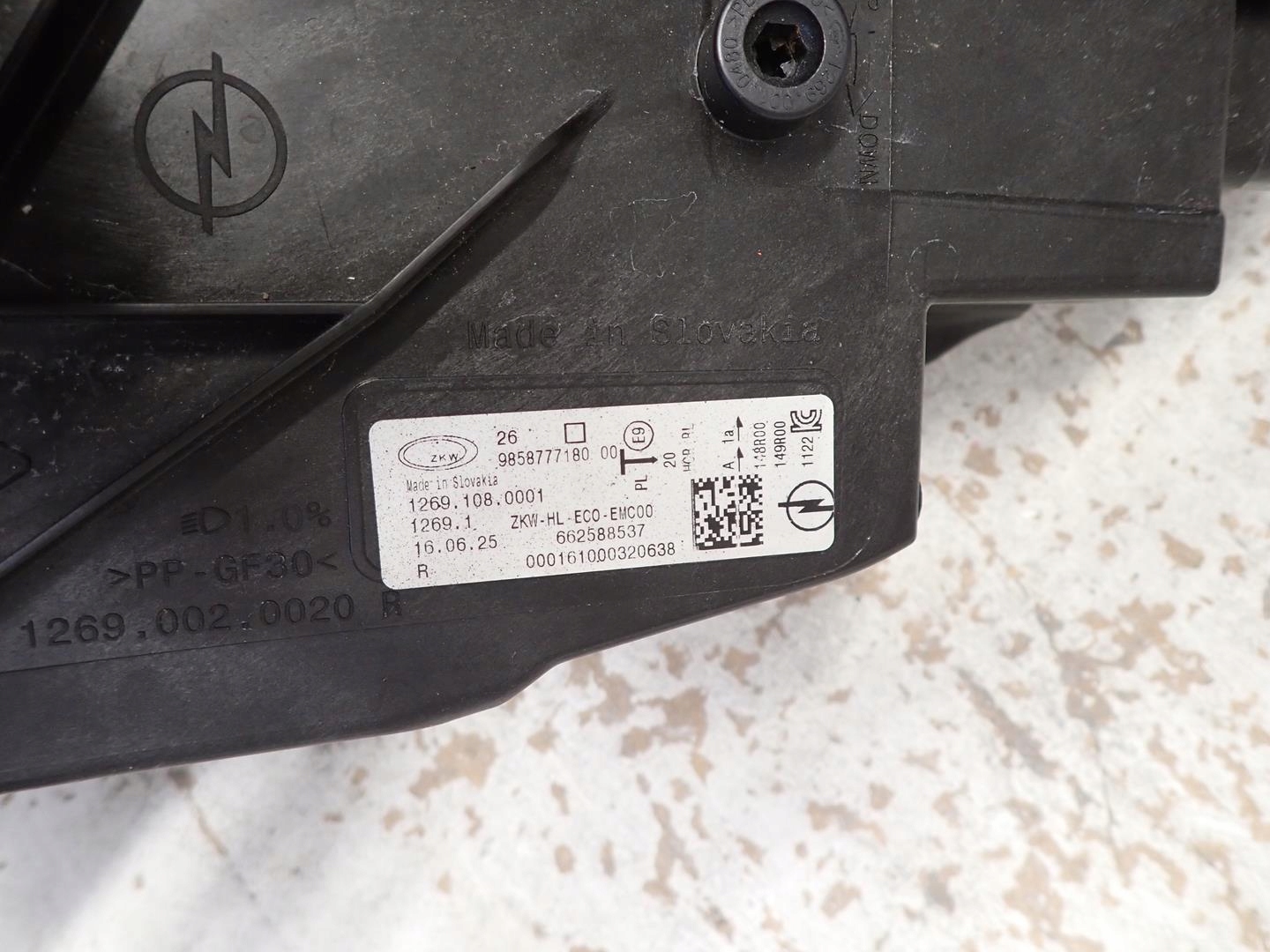 light front front right OPEL MOKKA B 2020- FULL LED 9858777180