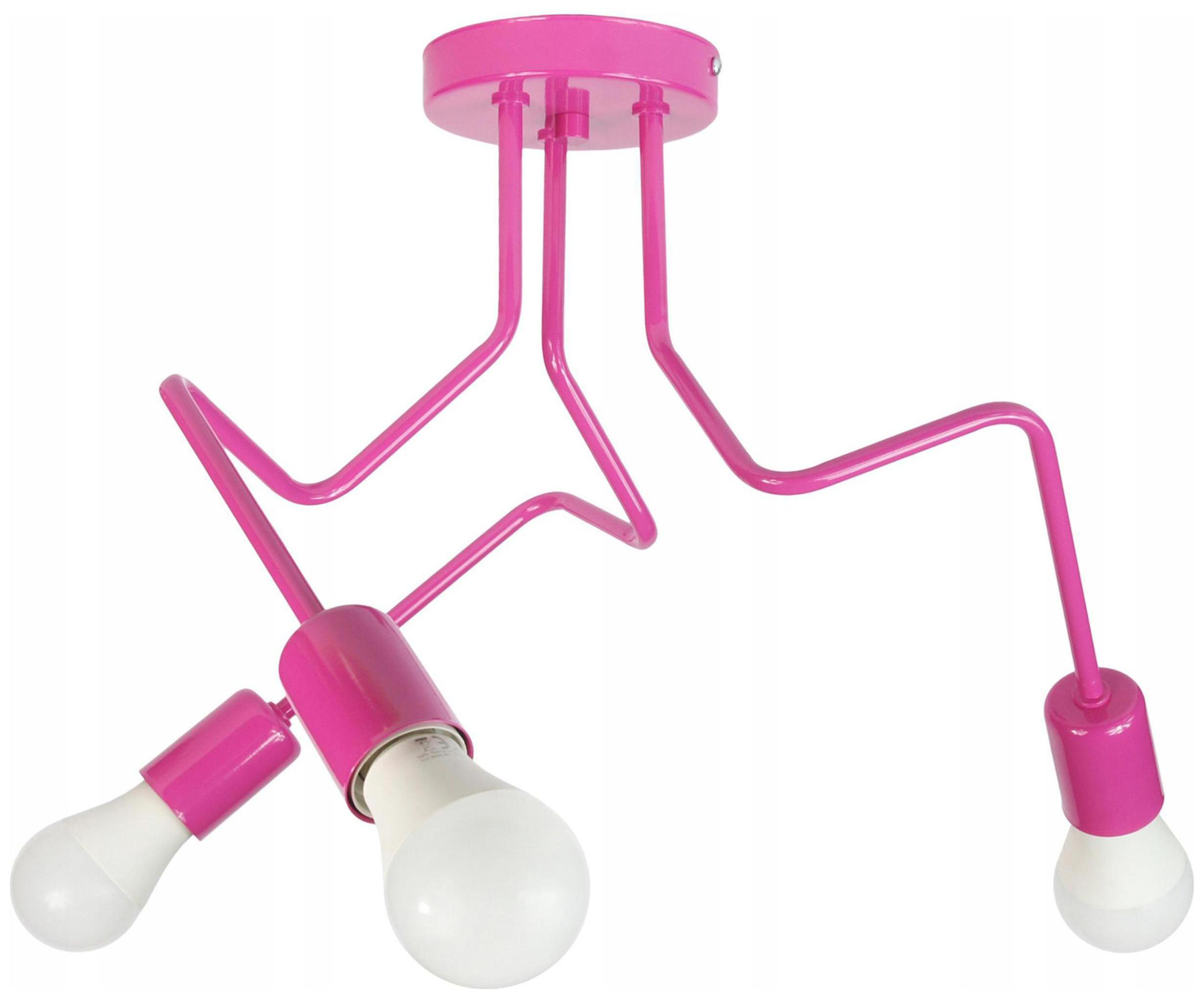 LAMPA WISZĄCA LOFT SUFITOWA DZIECIĘCA RÓŻ ŻYRANDOL DLA DZIECI RÓŻOWY 3 LED