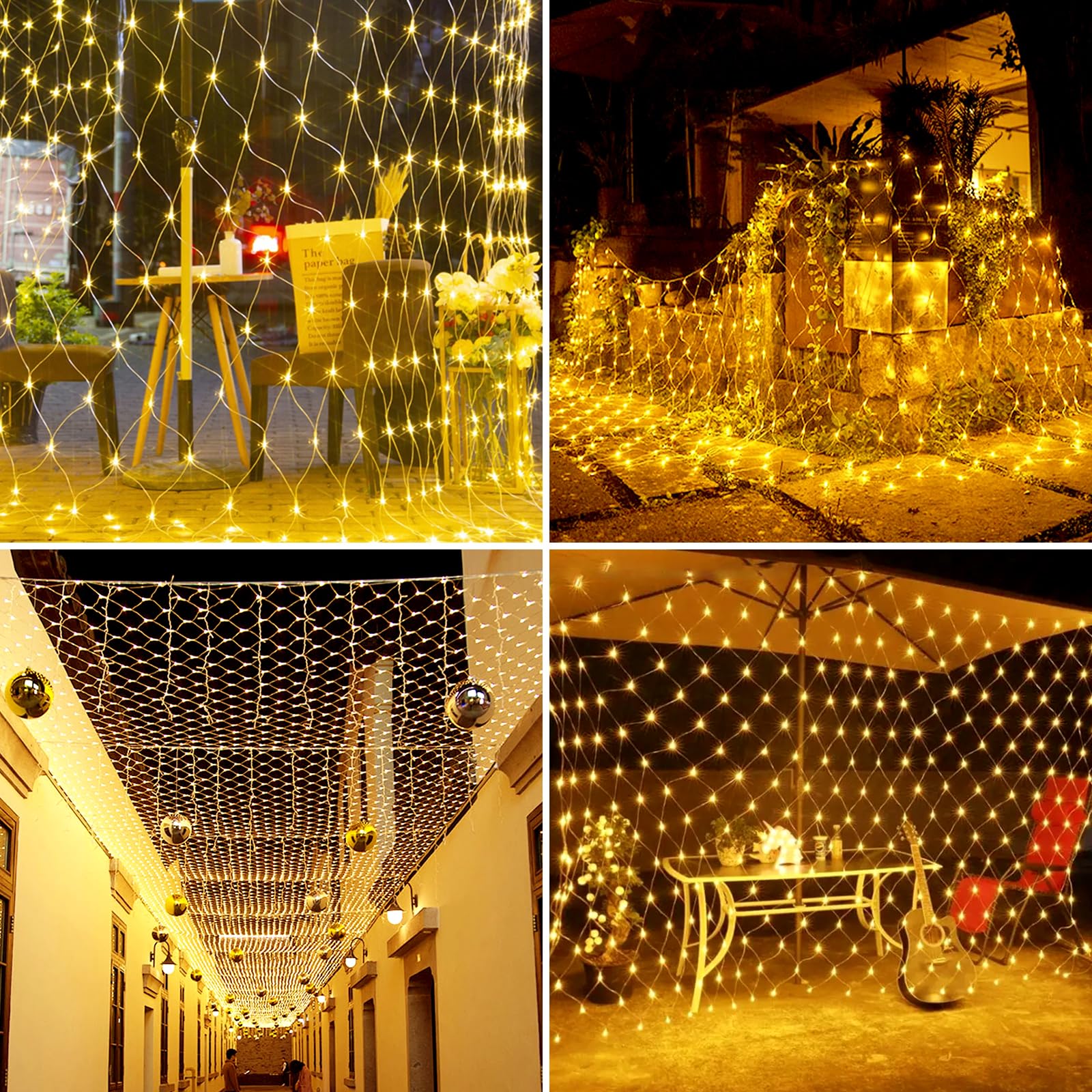 GHONLZIN SOLARNE LAMPKI GIRLANDA ŚWIETLNA 8 TRYBÓW WODOODPORNE 1,5x1,5M — miniatura 6
