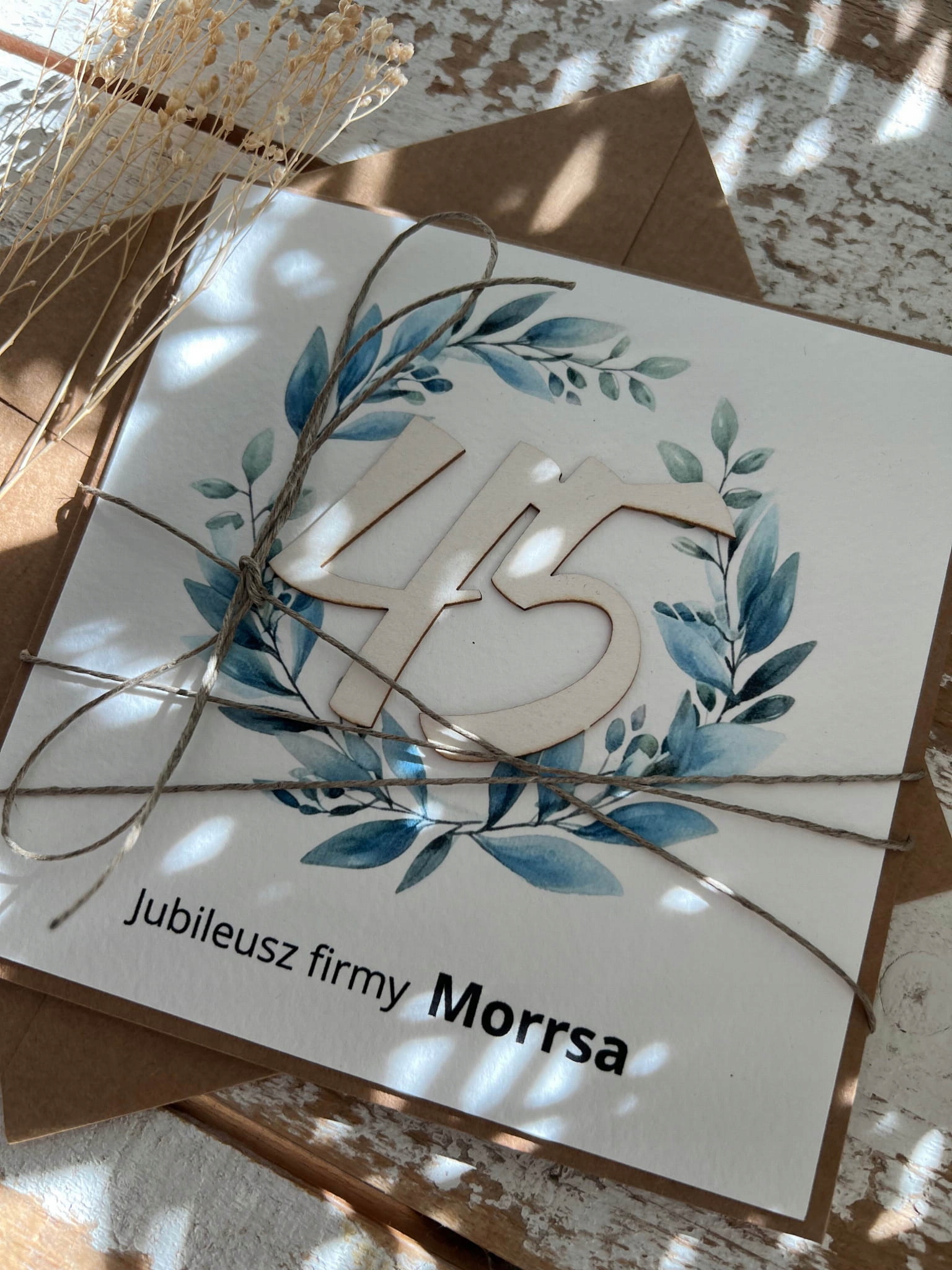 Ručně vyráběné přání k 45. výročí společnosti s personalizací (45. výročí divočiny