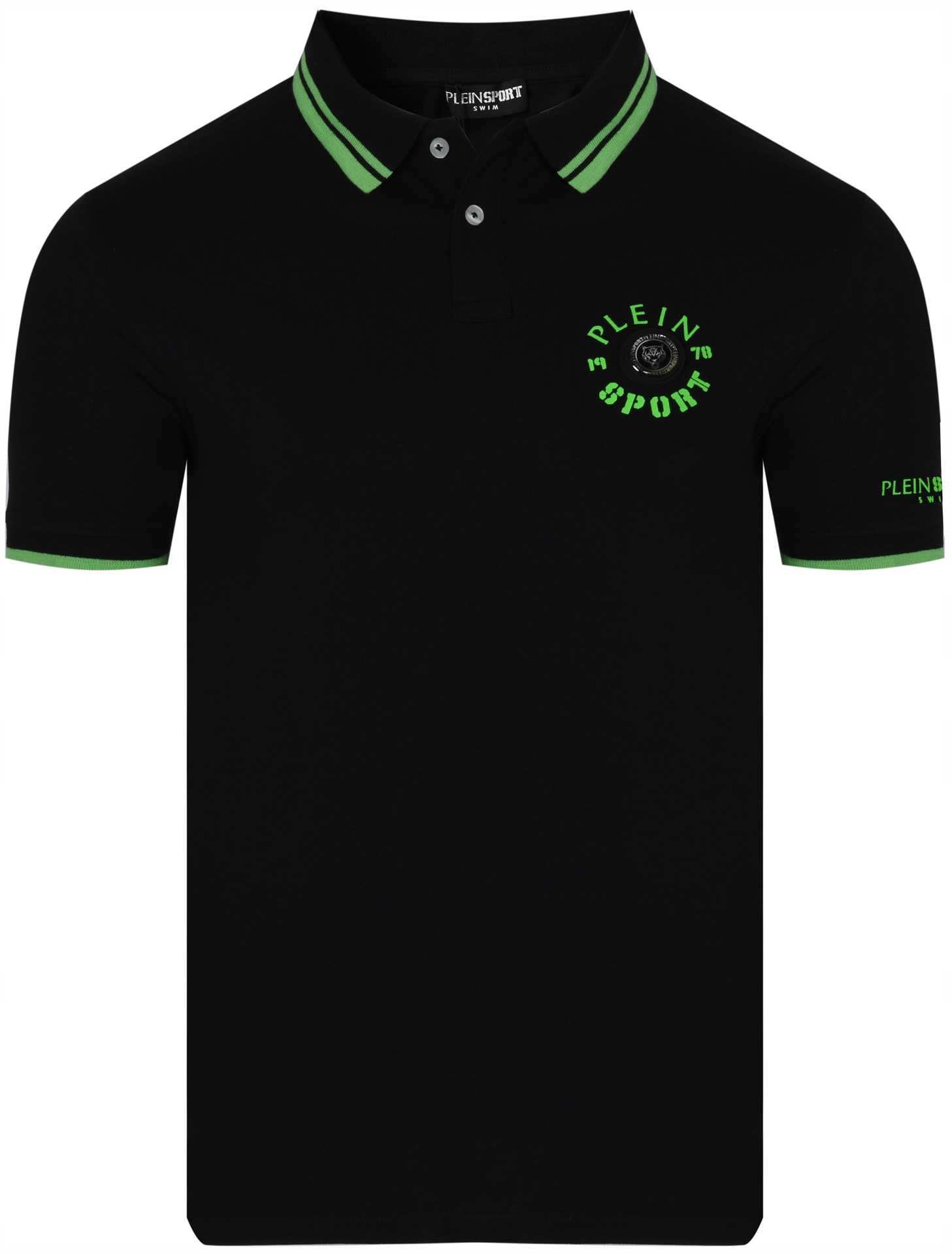 Pánská polokošile Plein Sport PS25MPL02/02 Black polovina Černá
