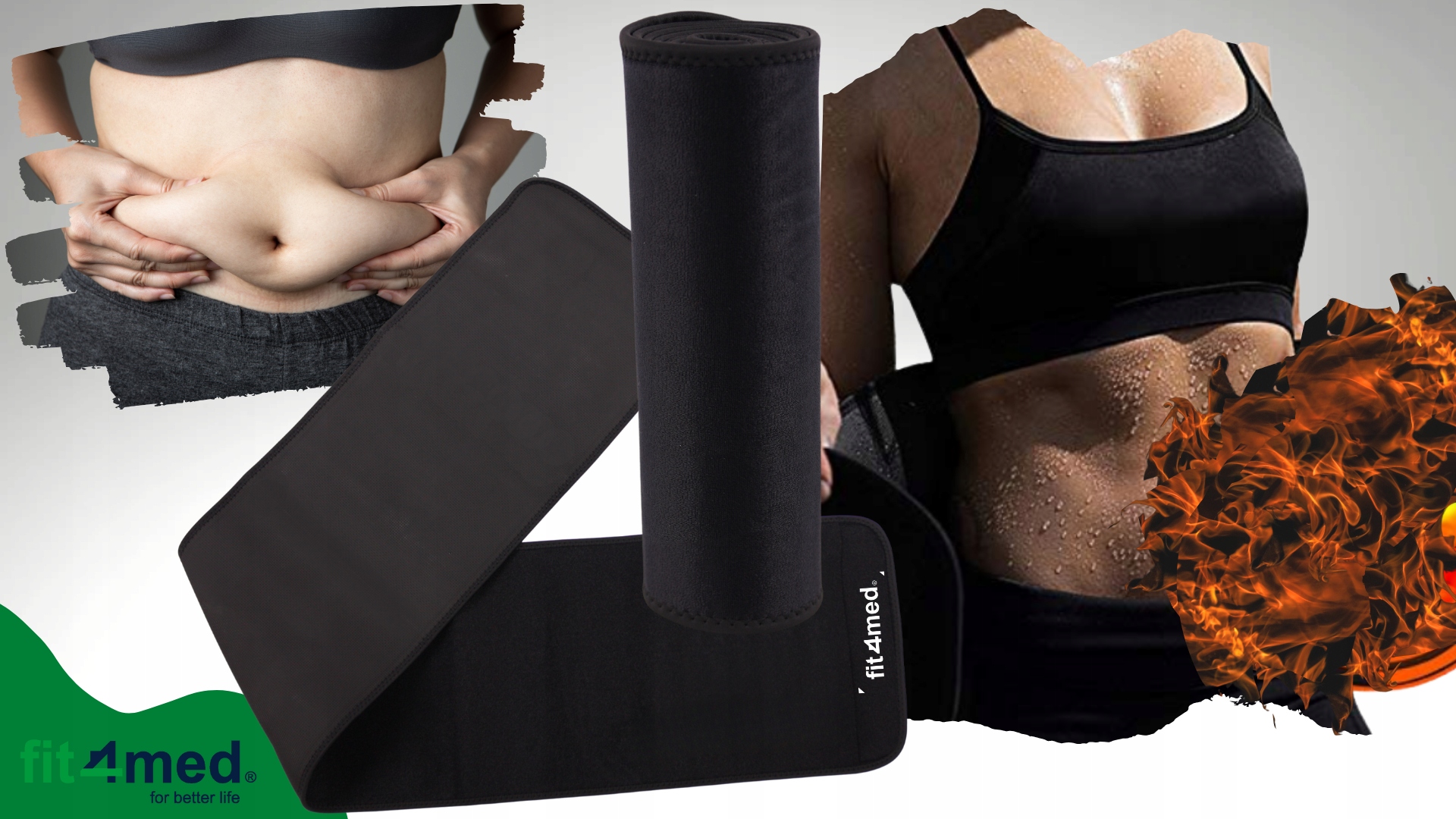 PAS WYSZCZUPLAJĄCY BRZUCH ODCHUDZAJĄCY na brzuch NEOPREN 25cmx130cm JAKOŚĆ Model FIT022