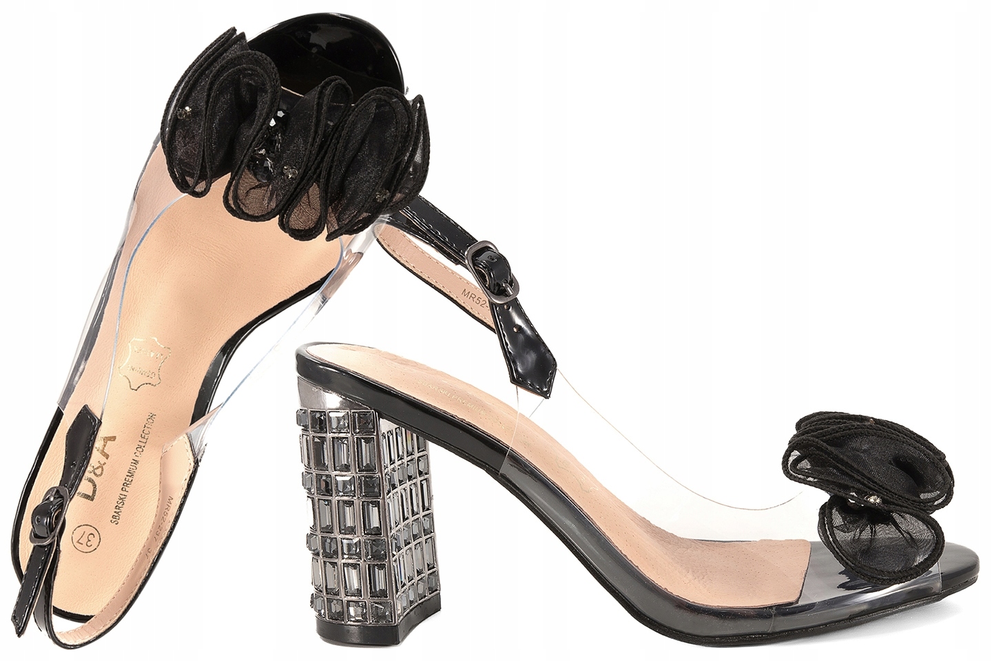 D&a S.barski MR52-237 Gelové Sandály, Transparentní Lodičky Na Podpatku 37 CM